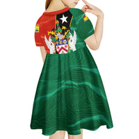 Nevis in Saint Kitts and Nevis Kid Short Sleeve Dress Star Design and Coat of Arms - Wonder Print Shop