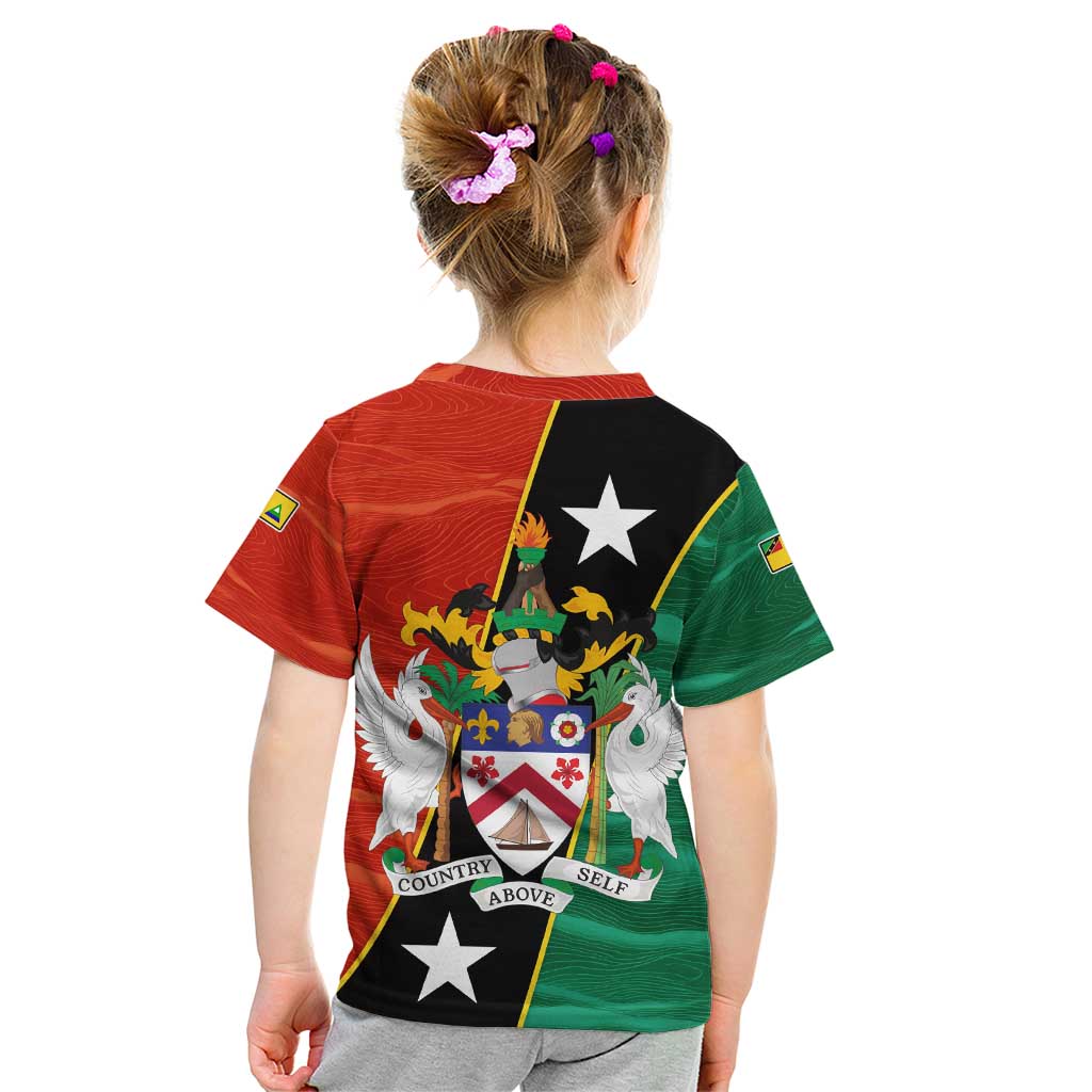 Nevis in Saint Kitts and Nevis Kid T Shirt Star Design and Coat of Arms - Wonder Print Shop