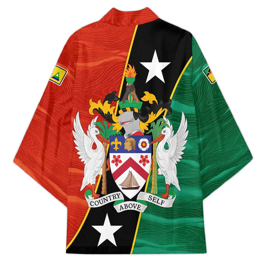 Nevis in Saint Kitts and Nevis Kimono Star Design and Coat of Arms - Wonder Print Shop