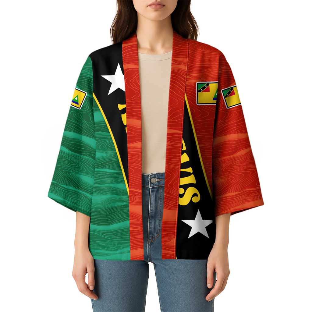 Nevis in Saint Kitts and Nevis Kimono Star Design and Coat of Arms - Wonder Print Shop