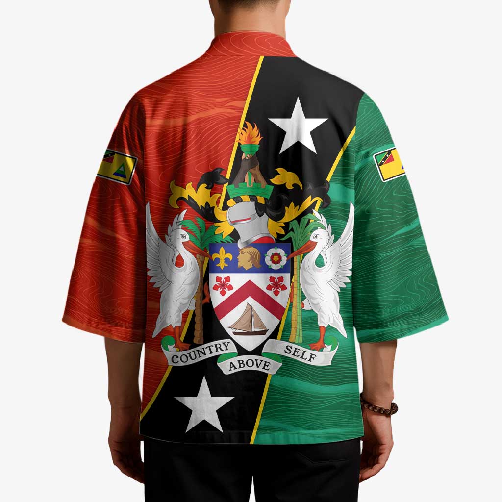 Nevis in Saint Kitts and Nevis Kimono Star Design and Coat of Arms - Wonder Print Shop