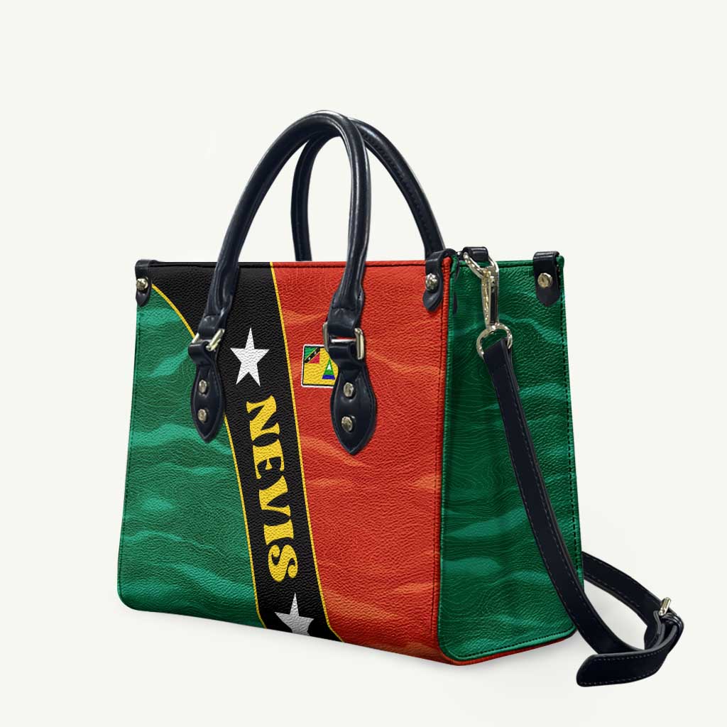 Nevis in Saint Kitts and Nevis Leather Bag Star Design and Coat of Arms - Wonder Print Shop