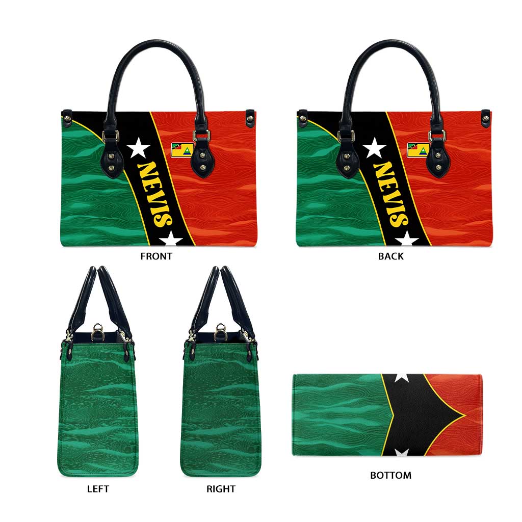Nevis in Saint Kitts and Nevis Leather Bag Star Design and Coat of Arms - Wonder Print Shop