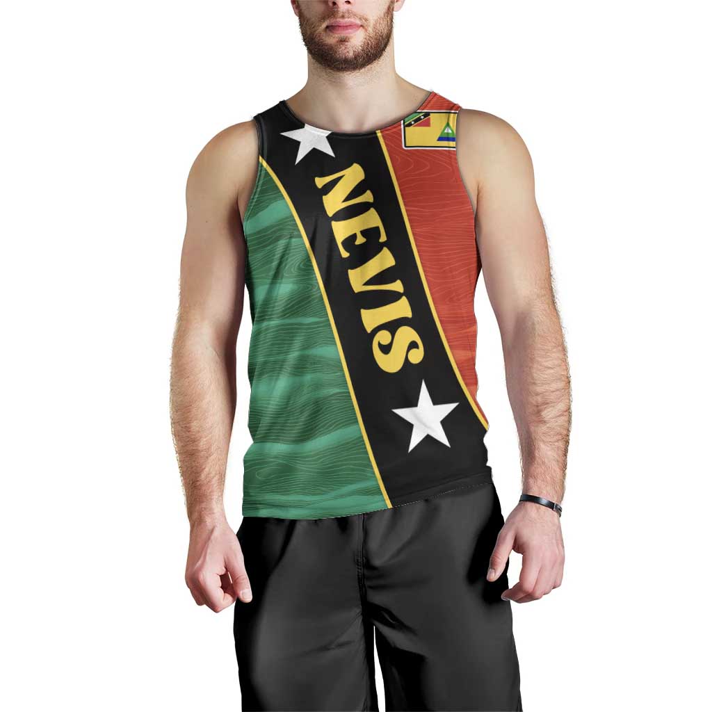 Nevis in Saint Kitts and Nevis Men Tank Top Star Design and Coat of Arms - Wonder Print Shop