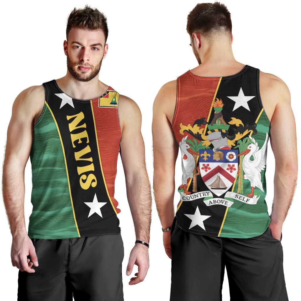 Nevis in Saint Kitts and Nevis Men Tank Top Star Design and Coat of Arms - Wonder Print Shop