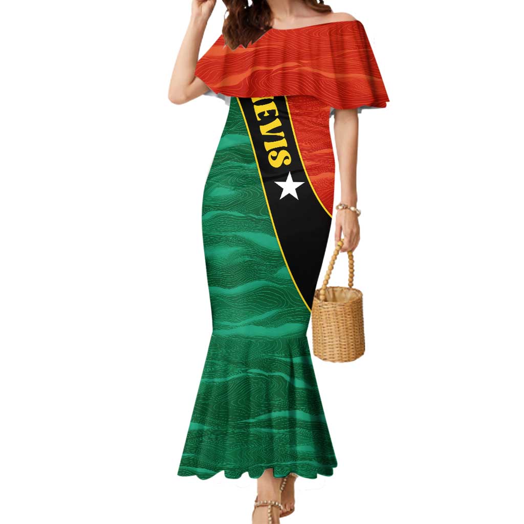 Nevis in Saint Kitts and Nevis Mermaid Dress Star Design and Coat of Arms - Wonder Print Shop