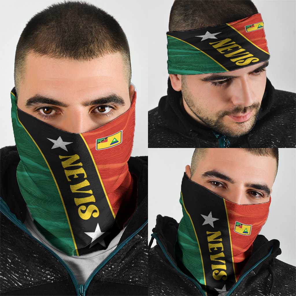 Nevis in Saint Kitts and Nevis Neck Gaiter Star Design and Coat of Arms - Wonder Print Shop