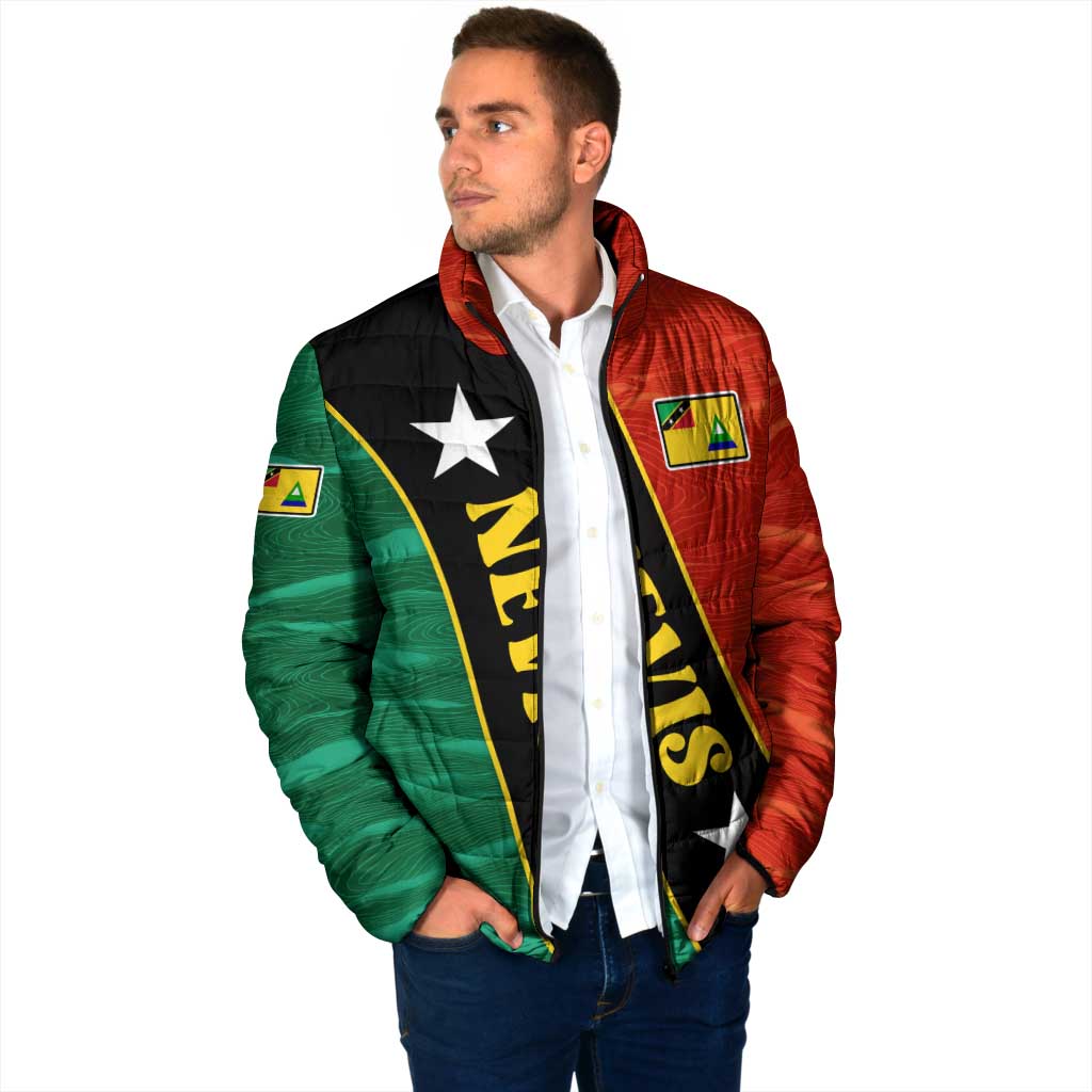 Nevis in Saint Kitts and Nevis Padded Jacket Star Design and Coat of Arms - Wonder Print Shop