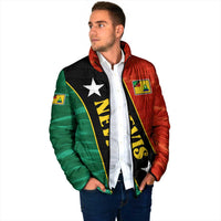 Nevis in Saint Kitts and Nevis Padded Jacket Star Design and Coat of Arms - Wonder Print Shop