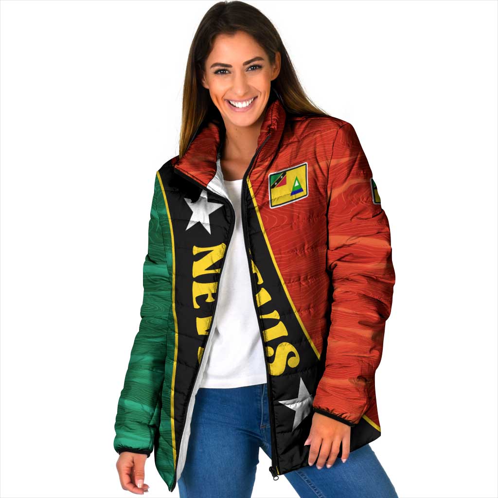 Nevis in Saint Kitts and Nevis Padded Jacket Star Design and Coat of Arms - Wonder Print Shop
