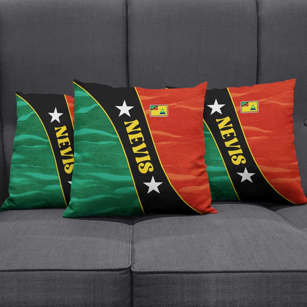 Nevis in Saint Kitts and Nevis Pillow Cover Star Design and Coat of Arms - Wonder Print Shop