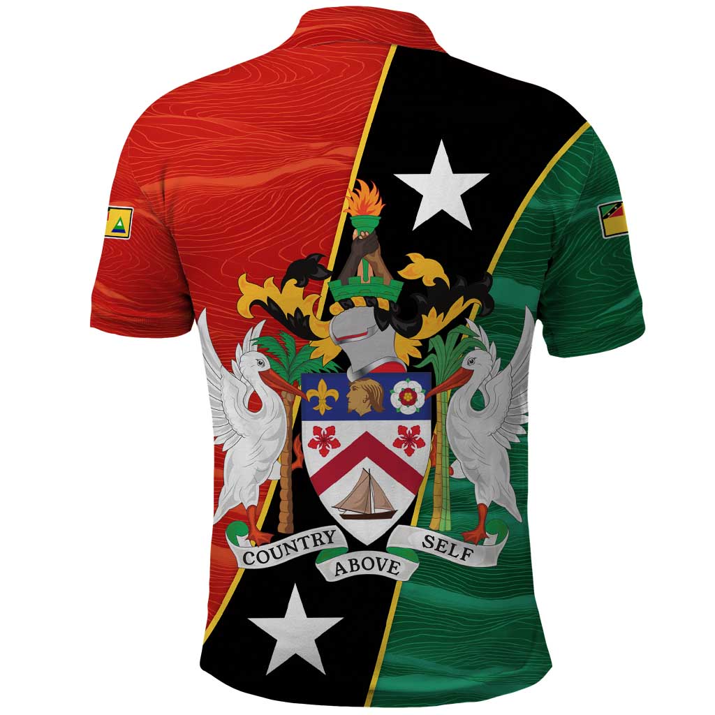 Nevis in Saint Kitts and Nevis Polo Shirt Star Design and Coat of Arms - Wonder Print Shop