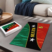 Nevis in Saint Kitts and Nevis Puzzle Star Design and Coat of Arms - Wonder Print Shop