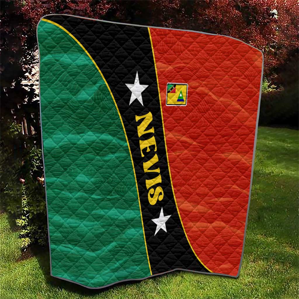 Nevis in Saint Kitts and Nevis Quilt Star Design and Coat of Arms - Wonder Print Shop