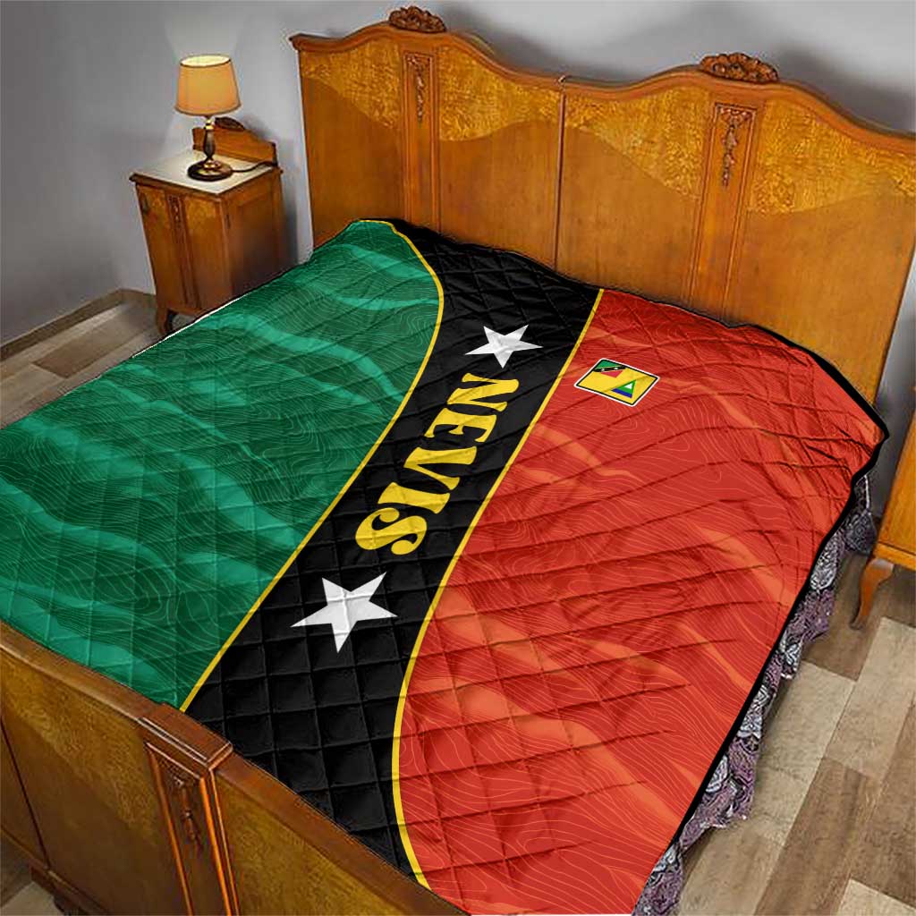Nevis in Saint Kitts and Nevis Quilt Star Design and Coat of Arms - Wonder Print Shop