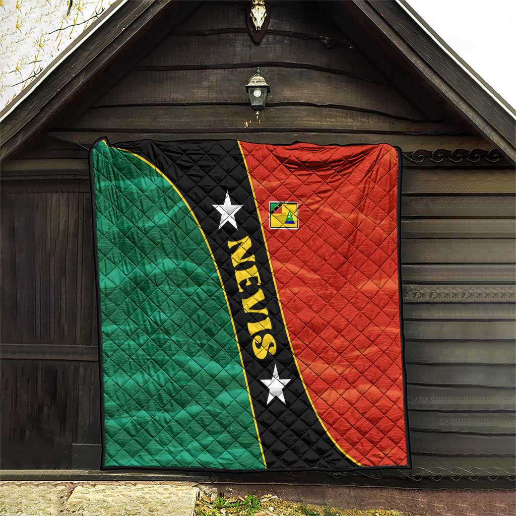 Nevis in Saint Kitts and Nevis Quilt Star Design and Coat of Arms - Wonder Print Shop