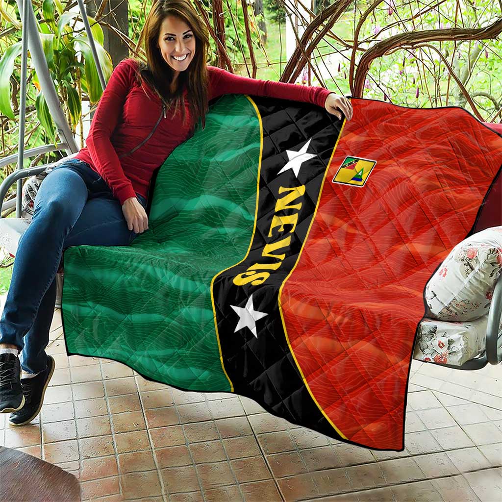 Nevis in Saint Kitts and Nevis Quilt Star Design and Coat of Arms - Wonder Print Shop