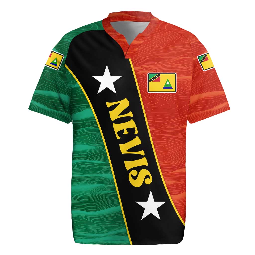 Nevis in Saint Kitts and Nevis Rugby Jersey Star Design and Coat of Arms - Wonder Print Shop