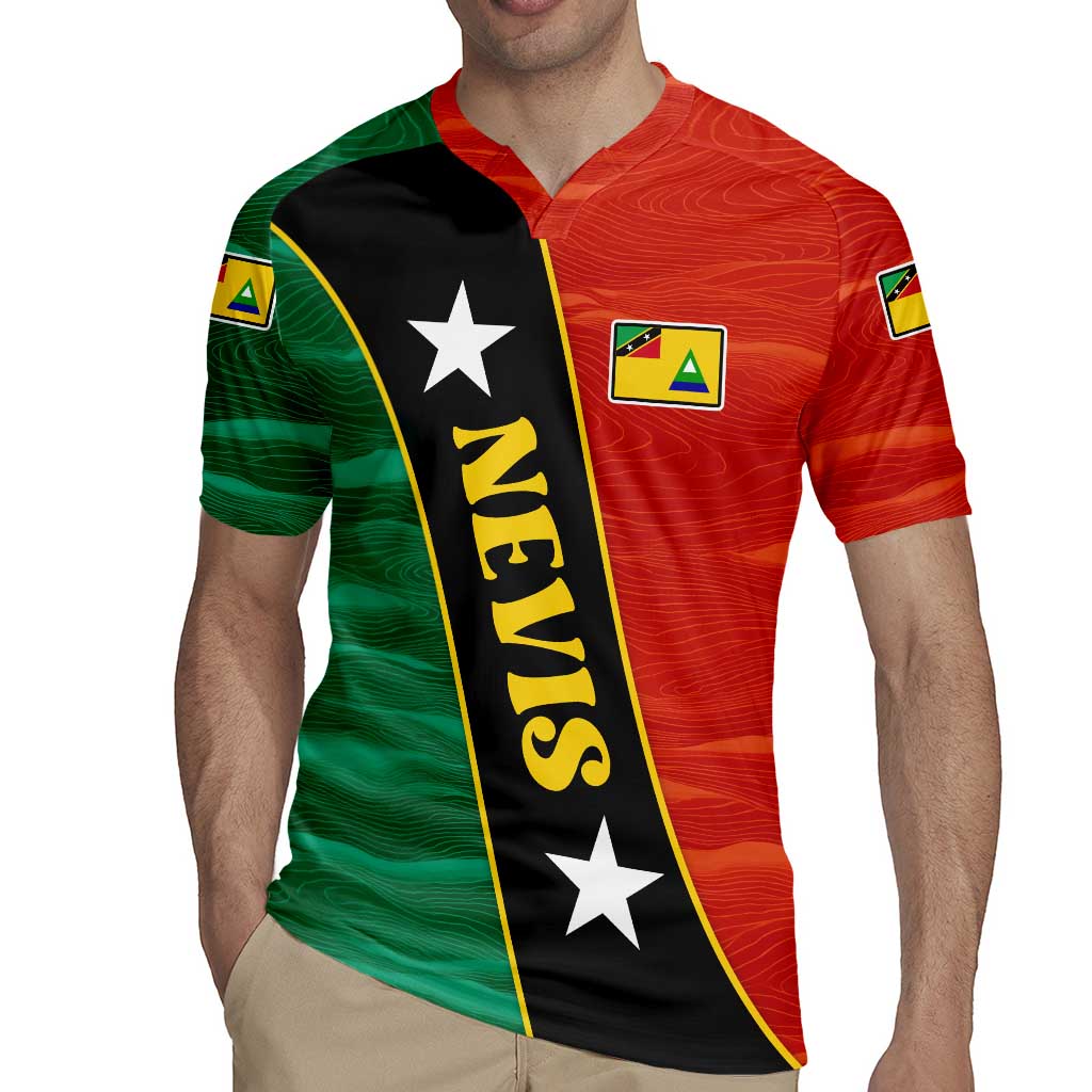 Nevis in Saint Kitts and Nevis Rugby Jersey Star Design and Coat of Arms - Wonder Print Shop