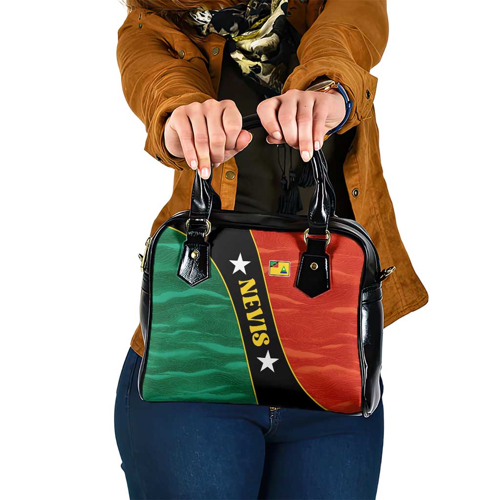 Nevis in Saint Kitts and Nevis Shoulder Handbag Star Design and Coat of Arms - Wonder Print Shop