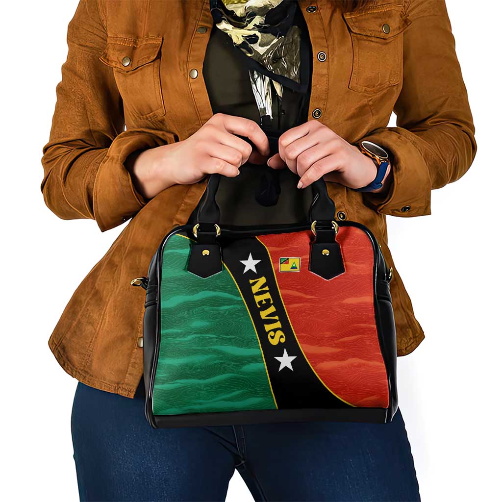 Nevis in Saint Kitts and Nevis Shoulder Handbag Star Design and Coat of Arms - Wonder Print Shop