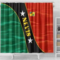 Nevis in Saint Kitts and Nevis Shower Curtain Star Design and Coat of Arms - Wonder Print Shop