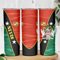 Nevis in Saint Kitts and Nevis Skinny Tumbler Star Design and Coat of Arms - Wonder Print Shop