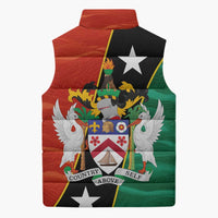 Nevis in Saint Kitts and Nevis Sleeveless Puffer Jacket Star Design and Coat of Arms - Wonder Print Shop