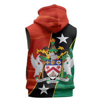 Nevis in Saint Kitts and Nevis Sleeveless Zip Hoodie Star Design and Coat of Arms - Wonder Print Shop