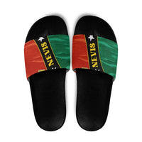 Nevis in Saint Kitts and Nevis Slide Sandals Star Design and Coat of Arms - Wonder Print Shop