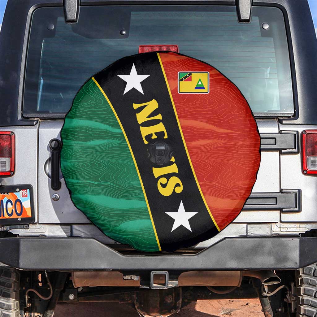 Nevis in Saint Kitts and Nevis Spare Tire Cover Star Design and Coat of Arms - Wonder Print Shop