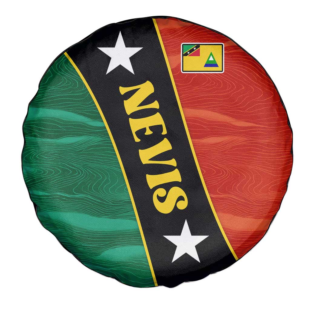 Nevis in Saint Kitts and Nevis Spare Tire Cover Star Design and Coat of Arms - Wonder Print Shop