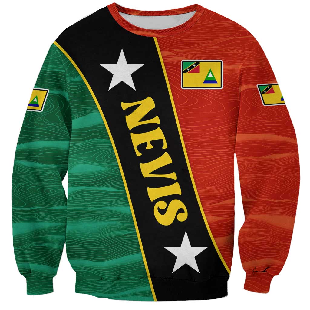 Nevis in Saint Kitts and Nevis Sweatshirt Star Design and Coat of Arms - Wonder Print Shop