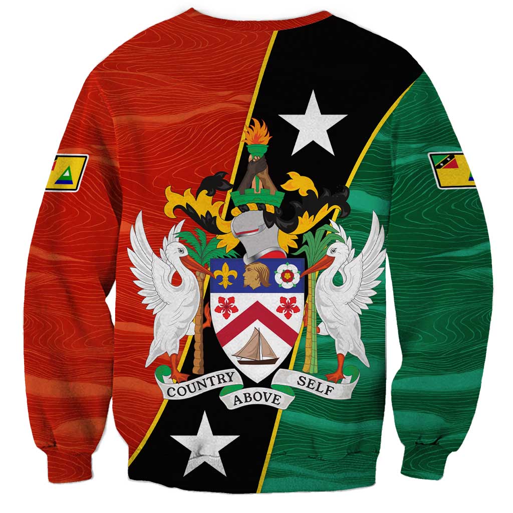 Nevis in Saint Kitts and Nevis Sweatshirt Star Design and Coat of Arms - Wonder Print Shop
