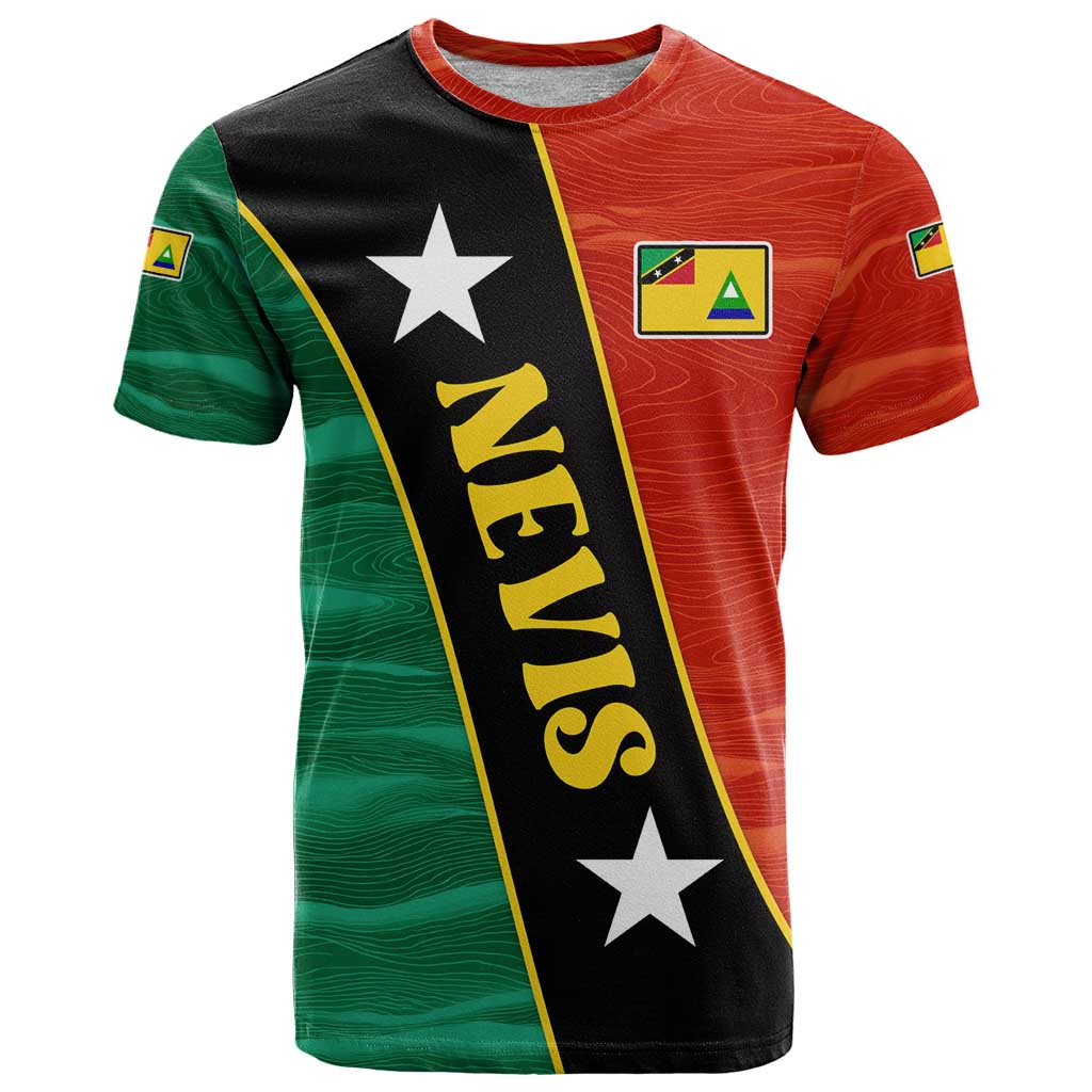 Nevis in Saint Kitts and Nevis T Shirt Star Design and Coat of Arms - Wonder Print Shop