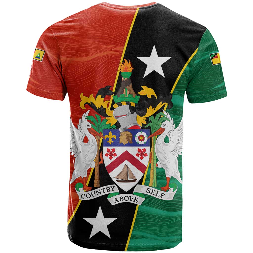 Nevis in Saint Kitts and Nevis T Shirt Star Design and Coat of Arms - Wonder Print Shop