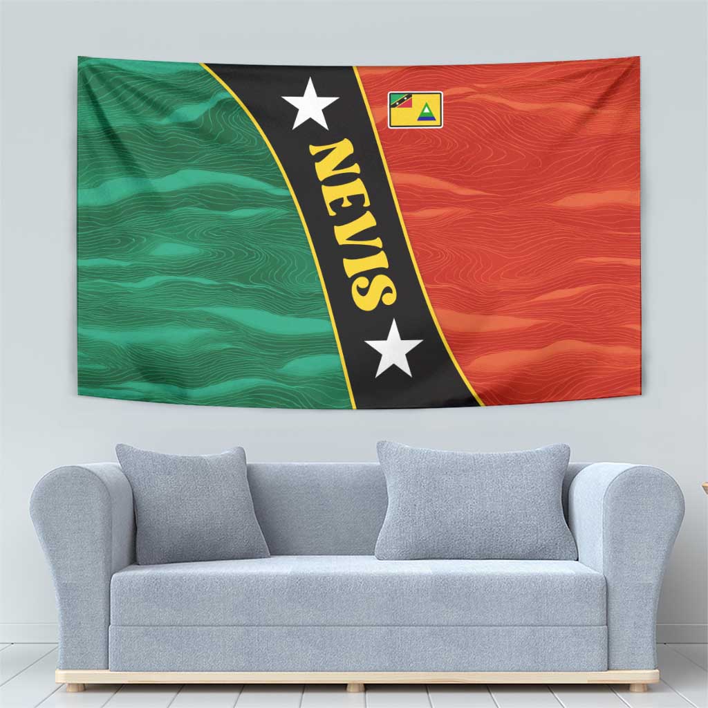 Nevis in Saint Kitts and Nevis Tapestry Star Design and Coat of Arms - Wonder Print Shop