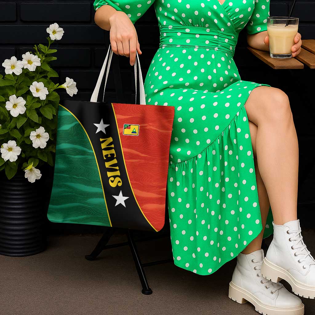 Nevis in Saint Kitts and Nevis Tote Bag Star Design and Coat of Arms - Wonder Print Shop