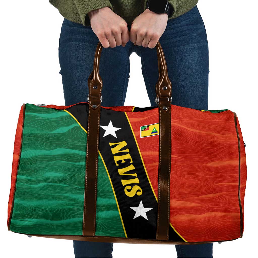 Nevis in Saint Kitts and Nevis Travel Bag Star Design and Coat of Arms - Wonder Print Shop