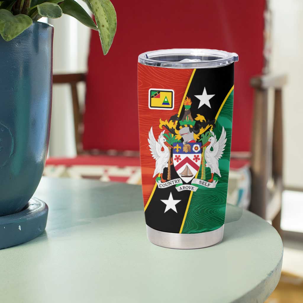 Nevis in Saint Kitts and Nevis Tumbler Cup Star Design and Coat of Arms - Wonder Print Shop