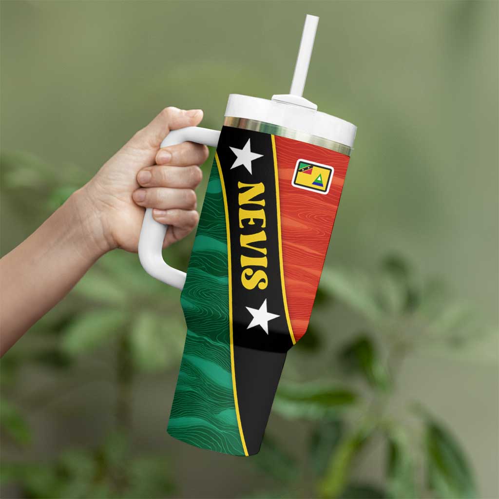 Nevis in Saint Kitts and Nevis Tumbler With Handle Star Design and Coat of Arms - Wonder Print Shop