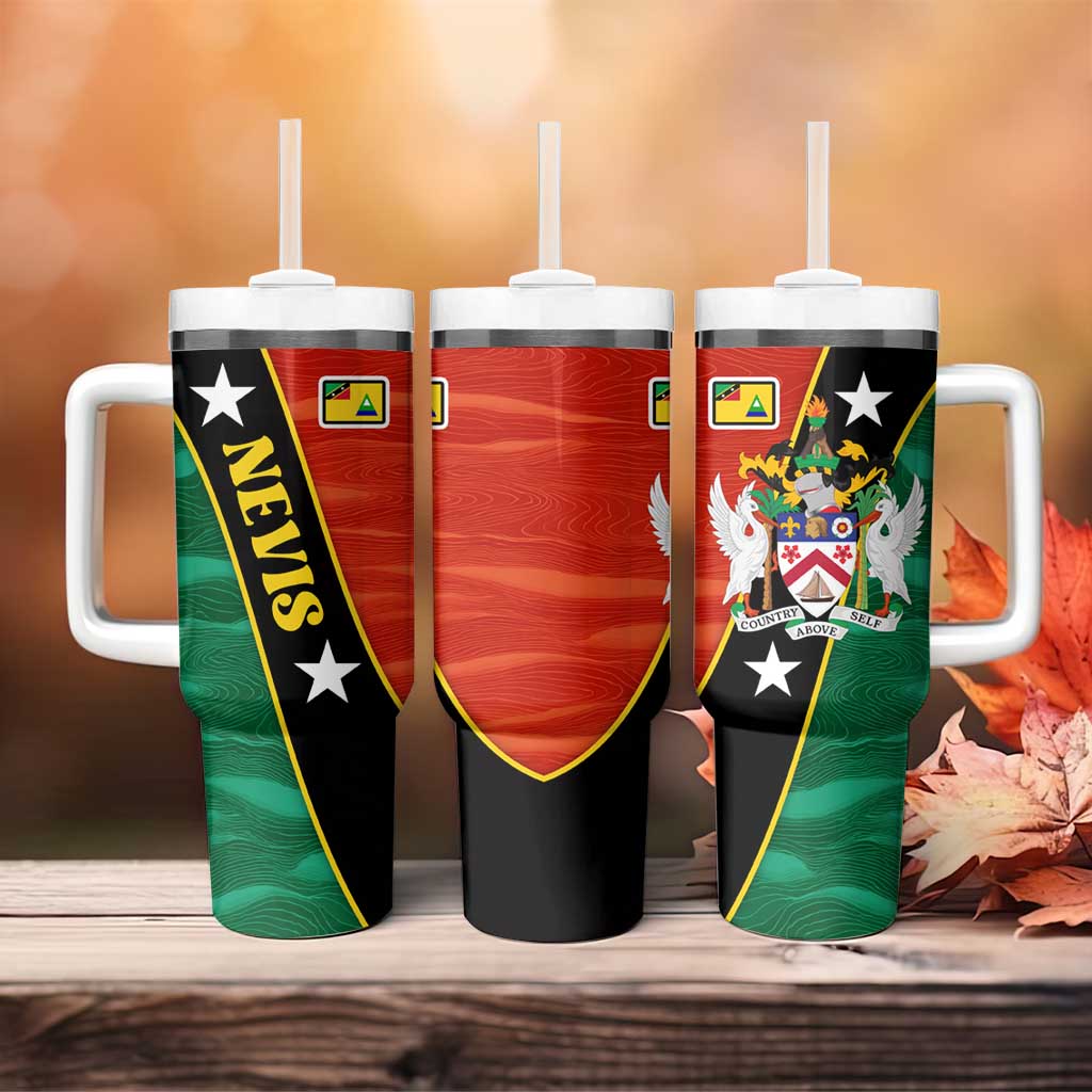 Nevis in Saint Kitts and Nevis Tumbler With Handle Star Design and Coat of Arms - Wonder Print Shop