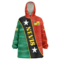 Nevis in Saint Kitts and Nevis Wearable Blanket Hoodie Star Design and Coat of Arms - Wonder Print Shop