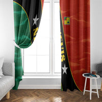 Nevis in Saint Kitts and Nevis Window Curtain Star Design and Coat of Arms - Wonder Print Shop
