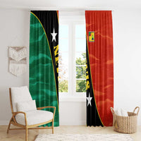 Nevis in Saint Kitts and Nevis Window Curtain Star Design and Coat of Arms - Wonder Print Shop
