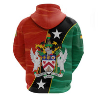 Nevis in Saint Kitts and Nevis Zip Hoodie Star Design and Coat of Arms - Wonder Print Shop