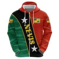 Nevis in Saint Kitts and Nevis Zip Hoodie Star Design and Coat of Arms - Wonder Print Shop