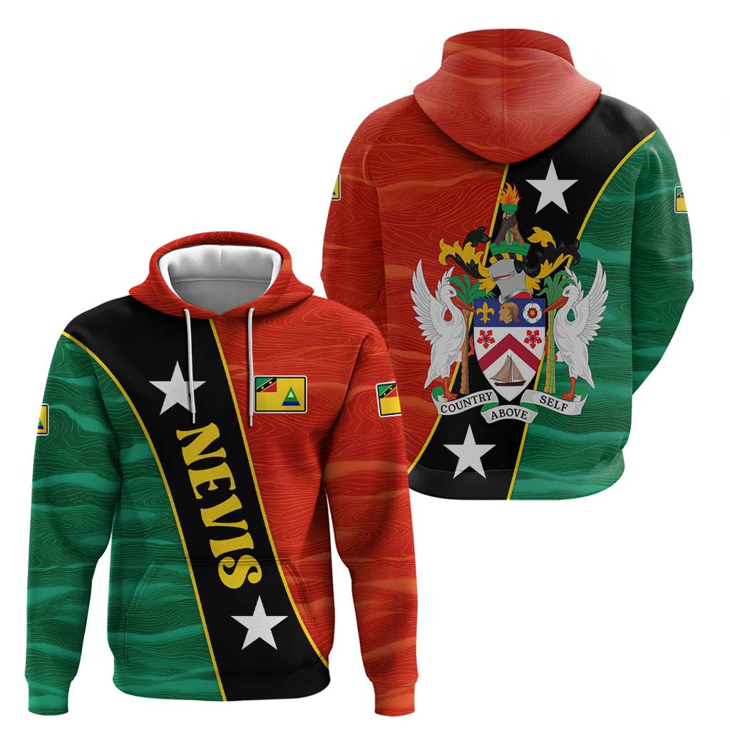 Nevis in Saint Kitts and Nevis Zip Hoodie Star Design and Coat of Arms - Wonder Print Shop