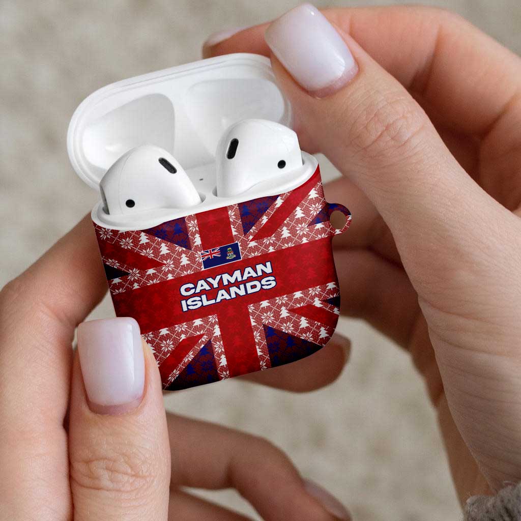 Cayman Islands Christmas AirPods Case Xmas Pattern and Coat of Arms - Wonder Print Shop