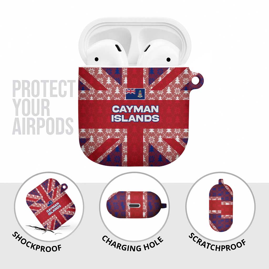 Cayman Islands Christmas AirPods Case Xmas Pattern and Coat of Arms - Wonder Print Shop